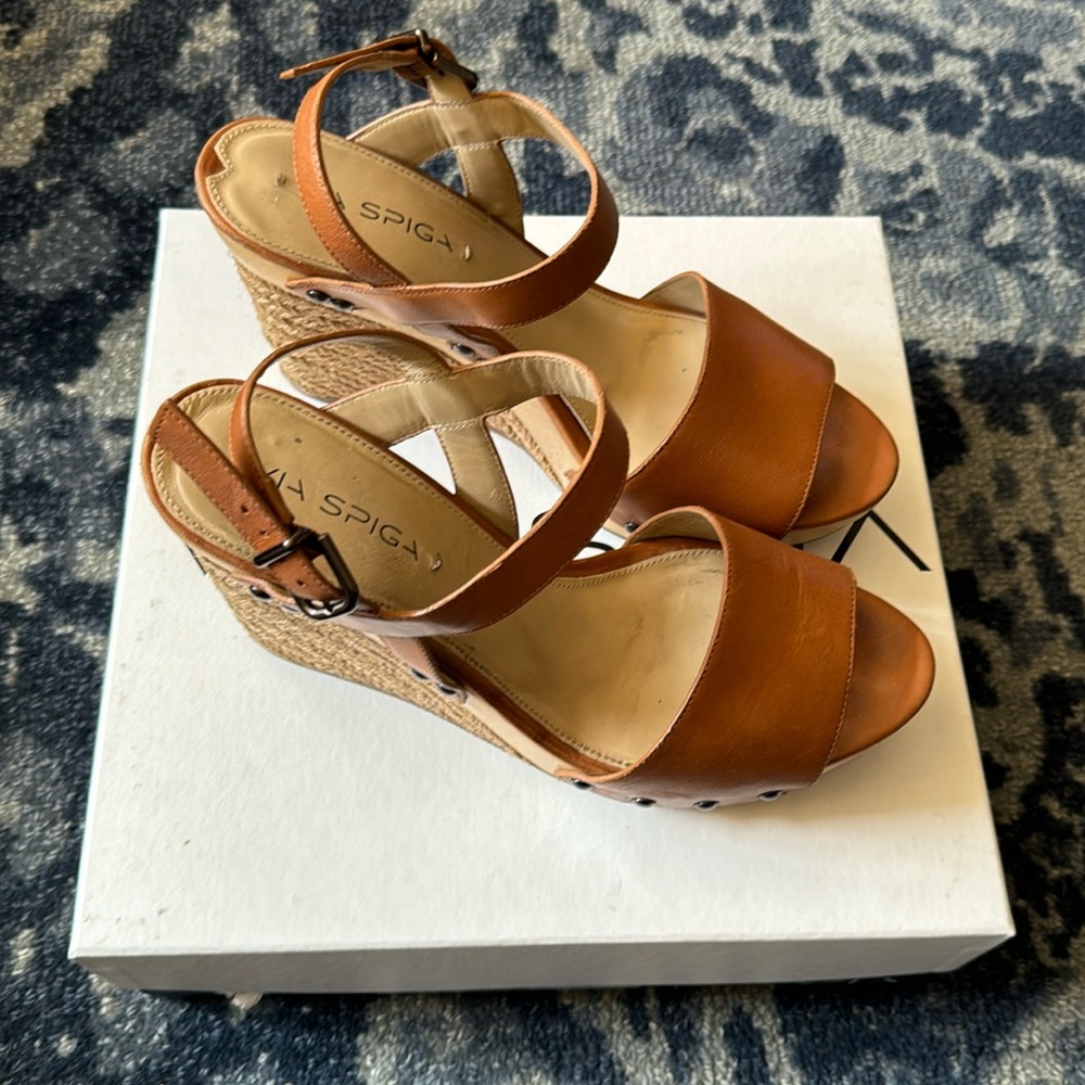 Via Spiga V-Wallis Wedge Sandal 9.5 M